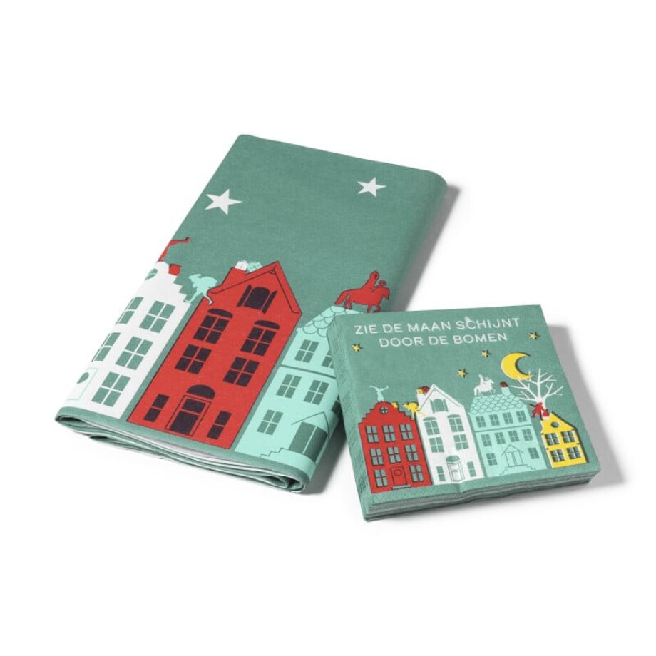 Tafelkleed Sinterklaas - blauw - 220x138 cm afbeelding 