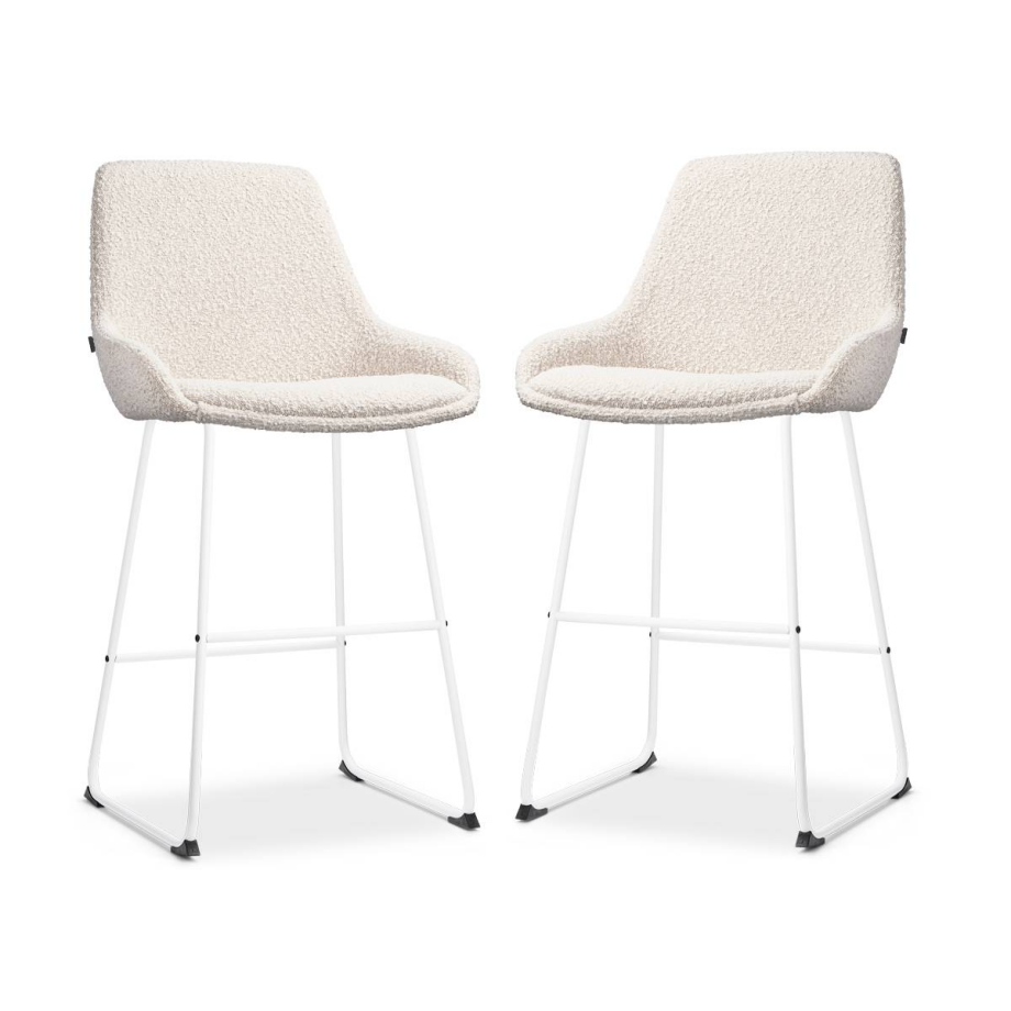 Set van 2 barstoelen Nino-Isa bouclé | Nolon Set van 2 barstoelen Nino-Isa bouclé | Nolon afbeelding 1