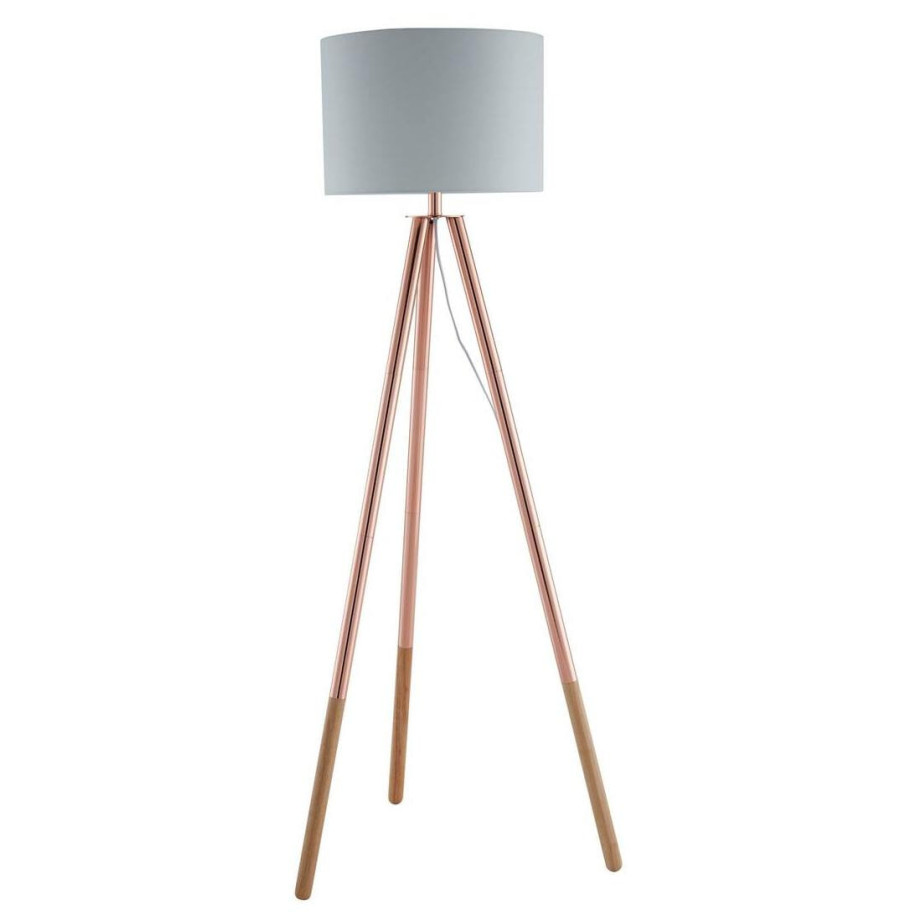 Artistiq Vloerlamp 'Renee' 154cm, kleur Wit/Koper afbeelding 1