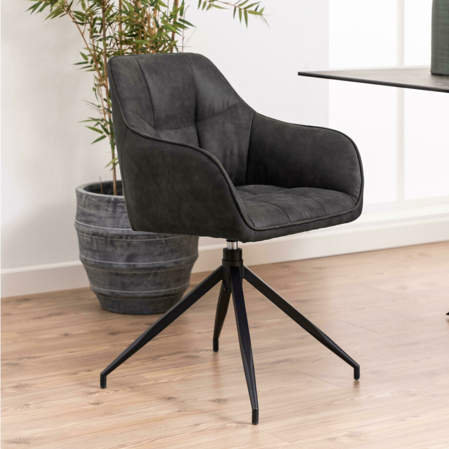 Bendt Eetkamerstoel 'Helena' Draaibaar, kleur Antraciet afbeelding 1