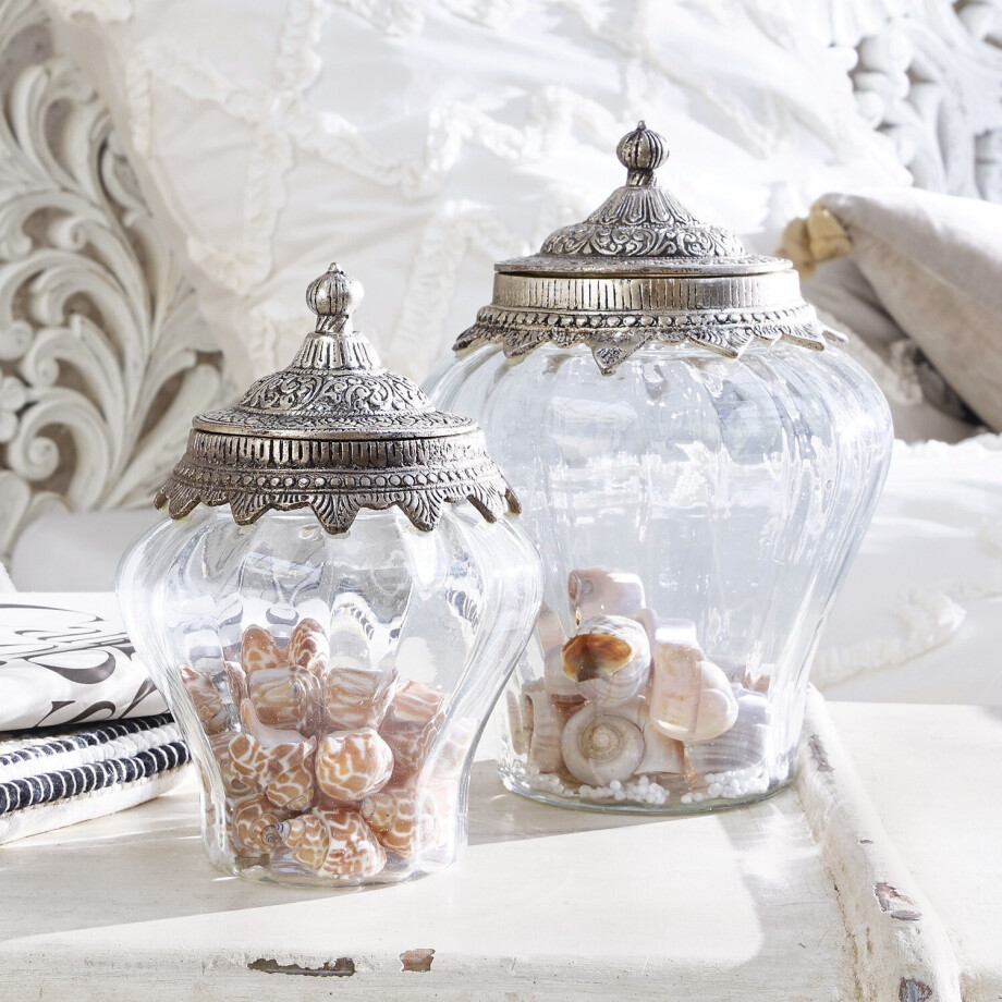 Glazen pot set van 2 Isaline Glazen pot set van 2 Isaline afbeelding