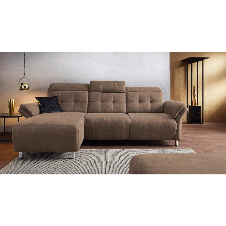Places of Style Hoekbank Manhattan L-vorm bank met elektrische relaxfunctie, verstelbare armleuningen afbeelding 1