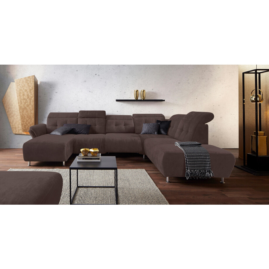 Places of Style Zithoek Manhattan U-vorm bank met elektrische relaxfunctie, verstelbare armleuningen afbeelding 1