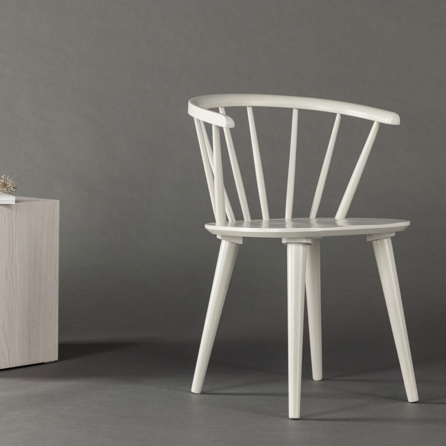 Nohr Eetkamerstoel 'Araseli' Rubberhout, kleur Lichtgrijs afbeelding 1