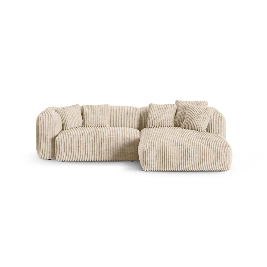 Modulaire hoekbank Martina rechts ribstof | Micadoni Home afbeelding 1