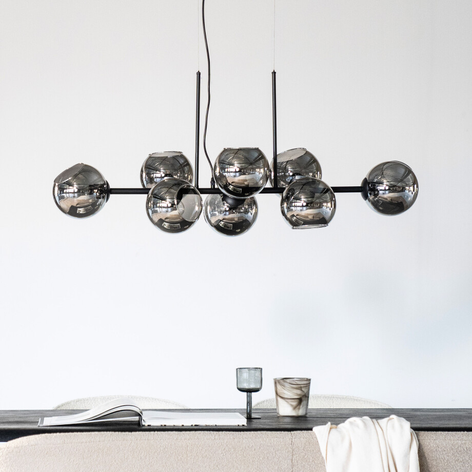 By-Boo Hanglamp 'Stellar' 8-lamps, kleur Zwart afbeelding 1