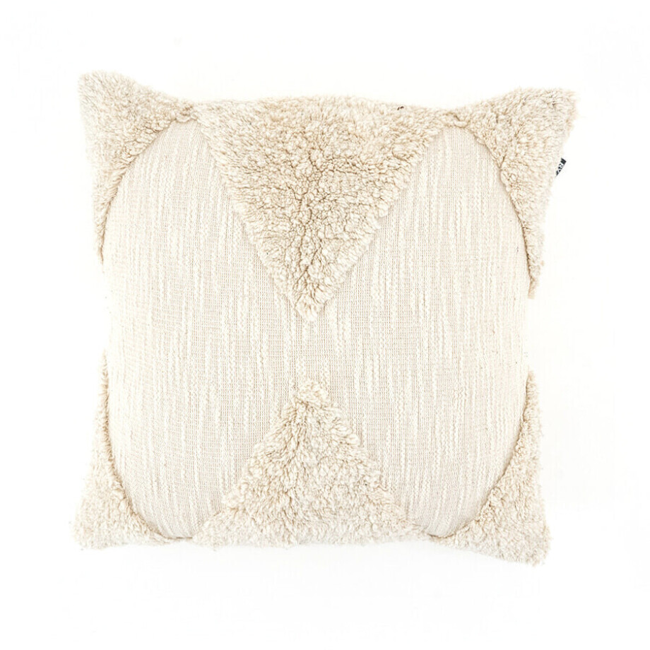 By-Boo Kussen 'Wabi' 45 x 45cm, kleur Off White By-Boo Kussen 'Wabi' 45 x 45cm, kleur Off White afbeelding 1