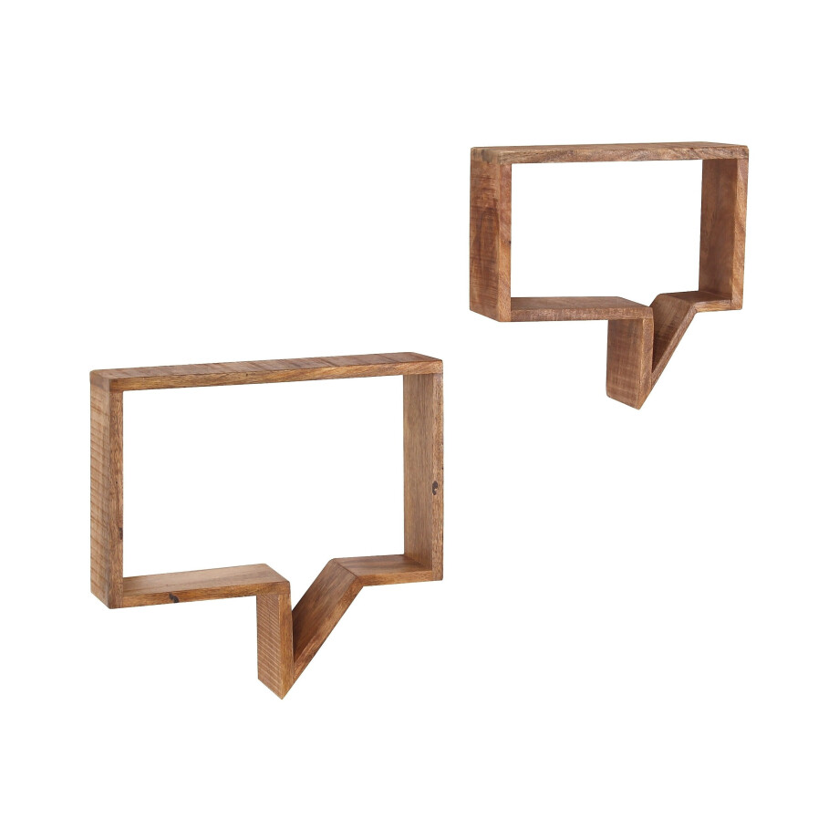 Artistiq Wandplank 'Aeden' Mangohout, Set van 2 stuks Artistiq Wandplank 'Aeden' Mangohout, Set van 2 stuks afbeelding