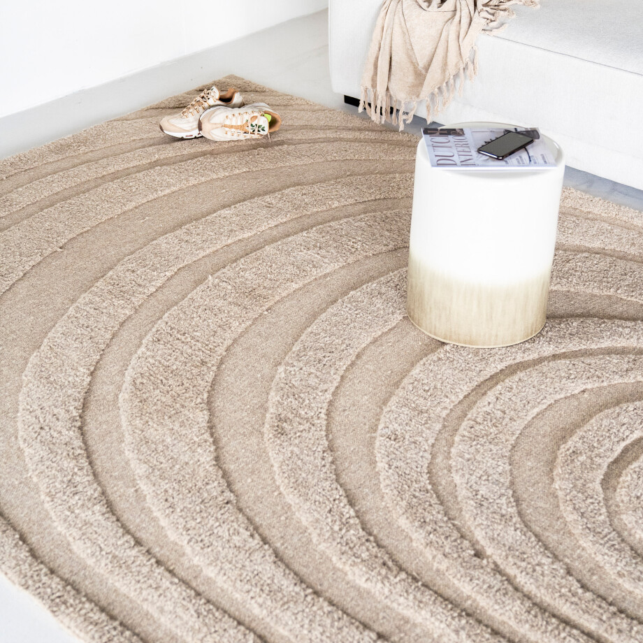 By-Boo Vloerkleed 'Maze' 200 x 300cm, kleur Beige afbeelding 1