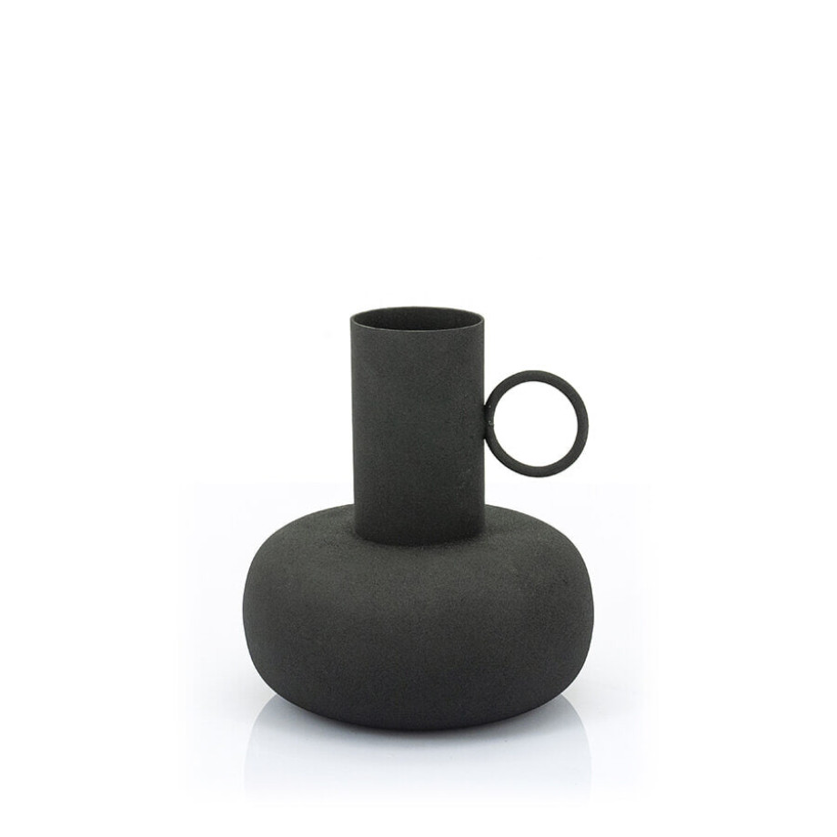 By-Boo Vaas 'Bell' 23cm, kleur Zwart afbeelding 1