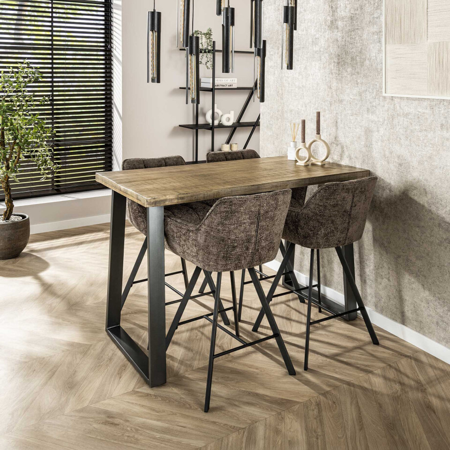 Industriële Bartafel 'Barbra' 135 x 70cm, kleur Naturel afbeelding 1