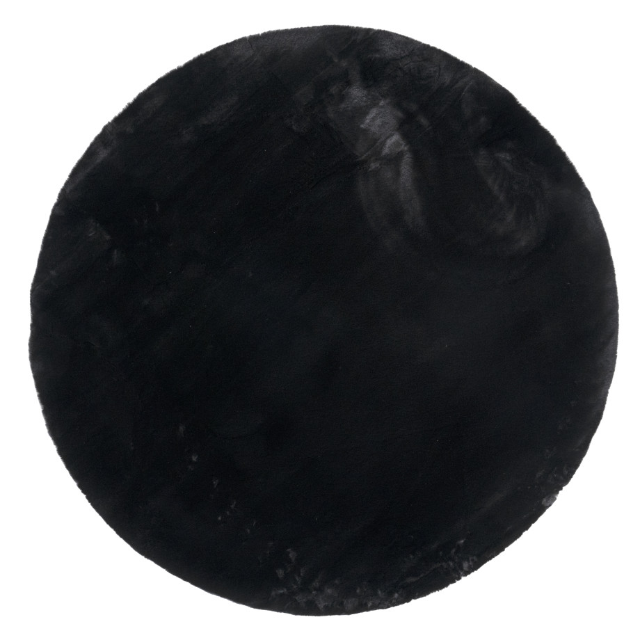 By-Boo Rond Vloerkleed 'Zena' 200cm, kleur Zwart afbeelding 1