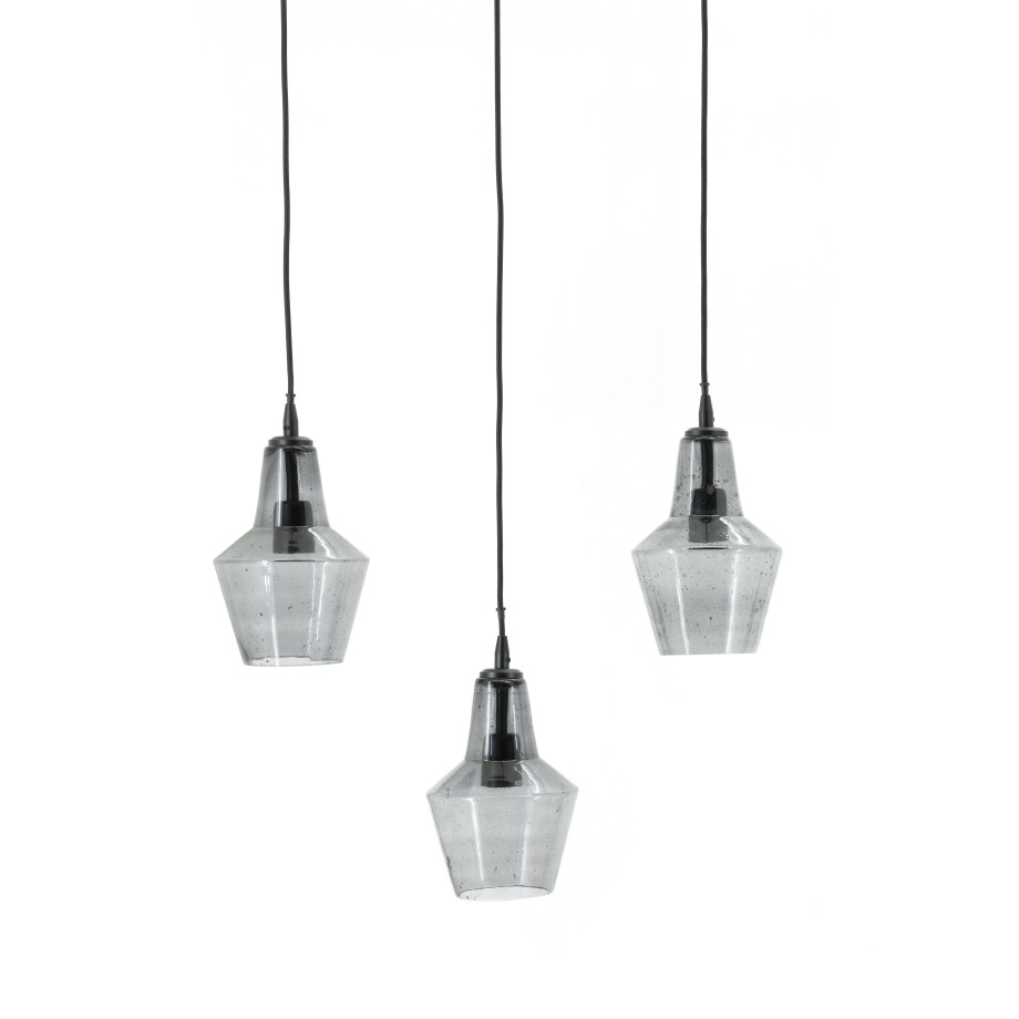 By-Boo Hanglamp 'Orion' Glas, 3-lamps afbeelding 