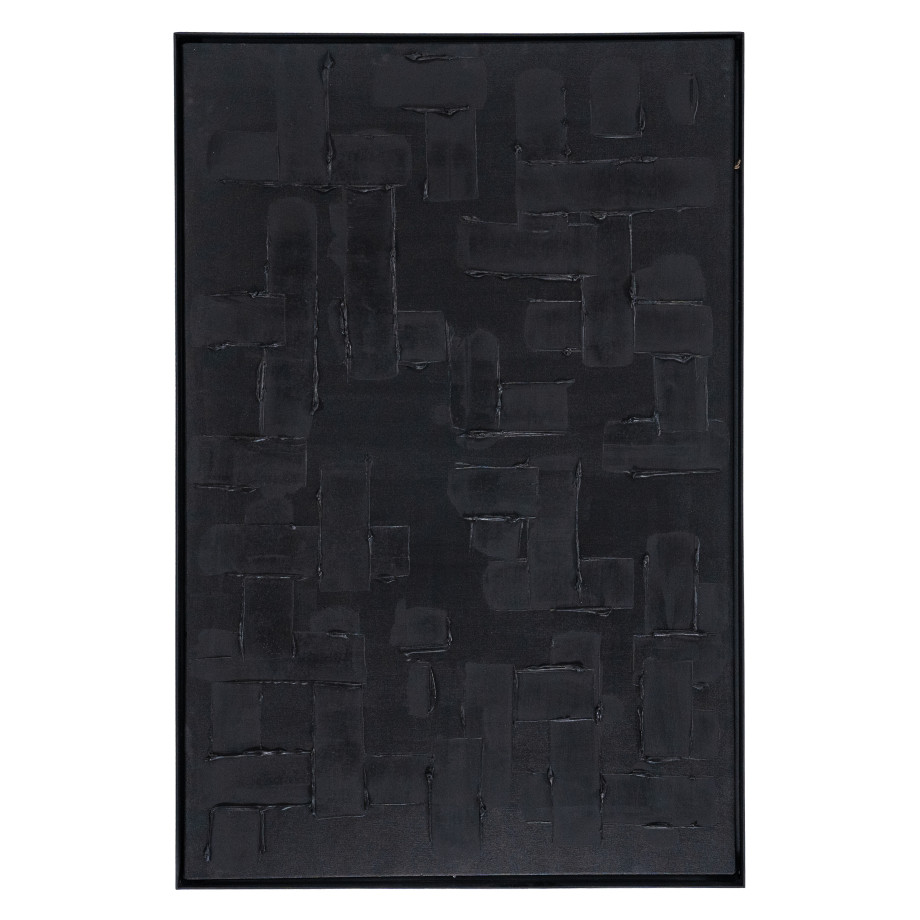 By-Boo Wanddecoratie 'Mud' 120 x 80cm, kleur Zwart afbeelding 1