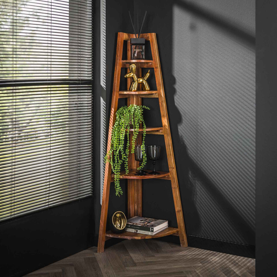 LifestyleFurn Hoek Wandrek 'Stevyn' Mangohout, 148 x 64cm LifestyleFurn Hoek Wandrek 'Stevyn' Mangohout, 148 x 64cm afbeelding 1