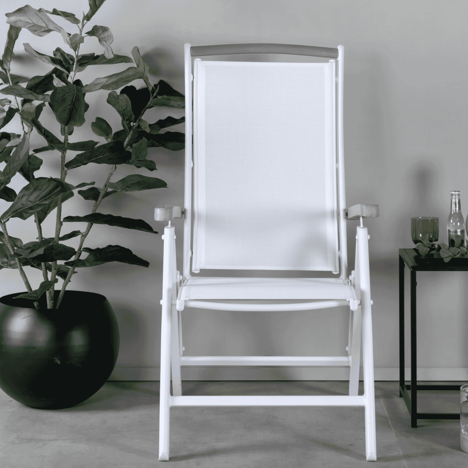 Nohr Verstelbare Tuinstoel 'Candise' kleur Wit Nohr Verstelbare Tuinstoel 'Candise' kleur Wit afbeelding 1