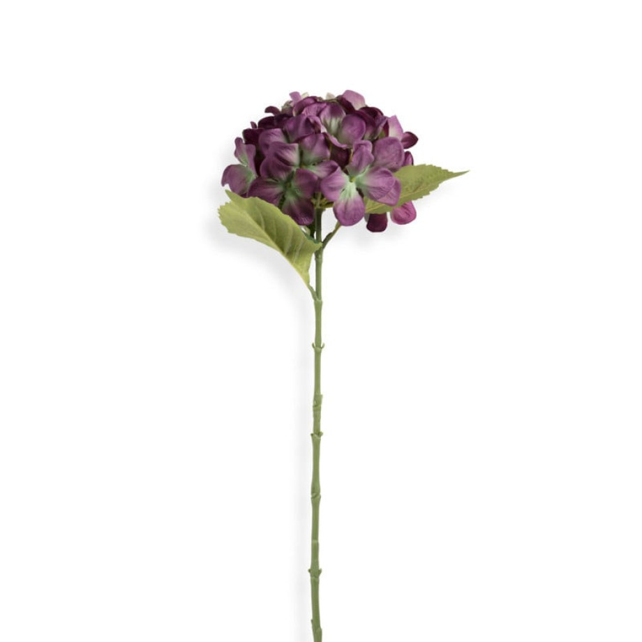 Kunstbloem hortensia - paars - 63 cm afbeelding 