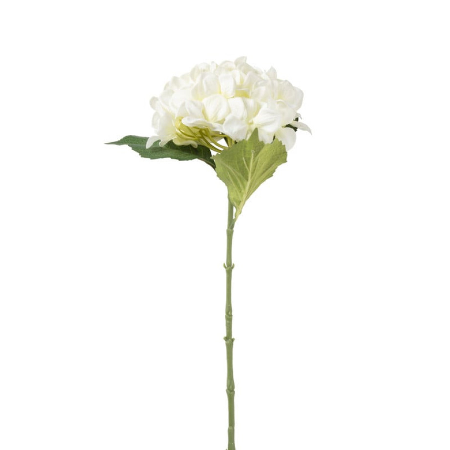 Kunstbloem hortensia - wit - 63 cm afbeelding 