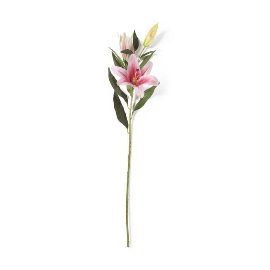 Kunstbloem lelie - roze - 91 cm afbeelding 