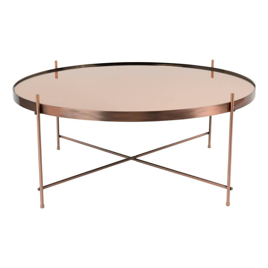 Zuiver Ronde Salontafel 'Cupid' Glas, 82cm, kleur Koper afbeelding 1
