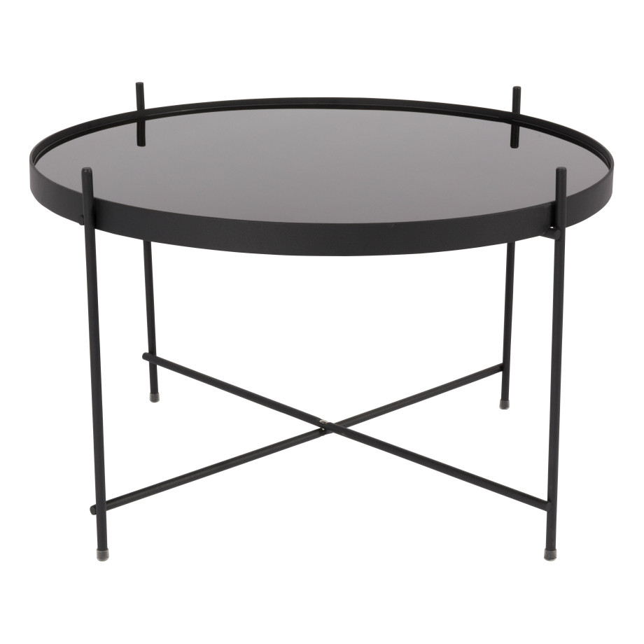 Zuiver Ronde Salontafel 'Cupid' Glas, kleur Zwart afbeelding 1