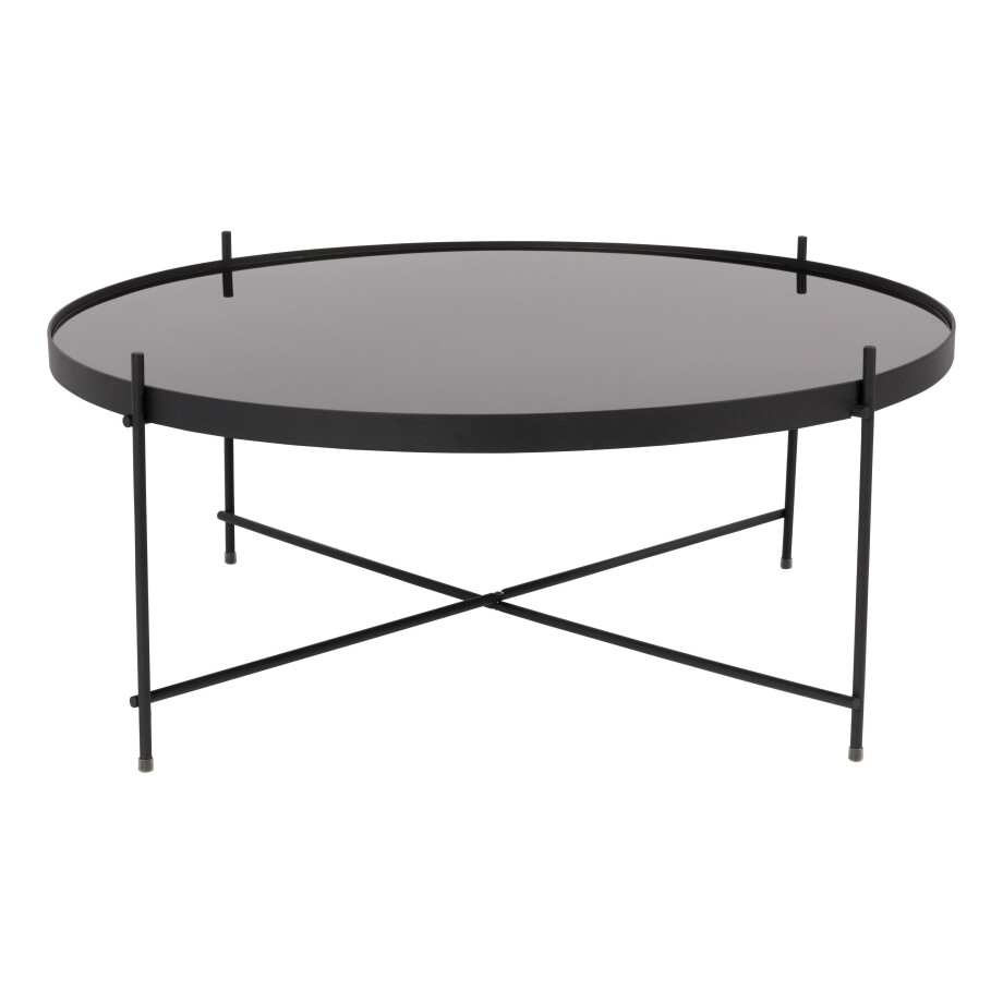 Zuiver Ronde Salontafel 'Cupid' Glas, 82cm, kleur Zwart Zuiver Ronde Salontafel 'Cupid' Glas, 82cm, kleur Zwart afbeelding 1