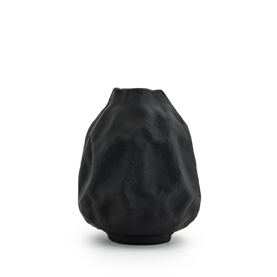 By-Boo Vaas 'Dent' 27cm hoog, kleur Zwart By-Boo Vaas 'Dent' 27cm hoog, kleur Zwart afbeelding 1