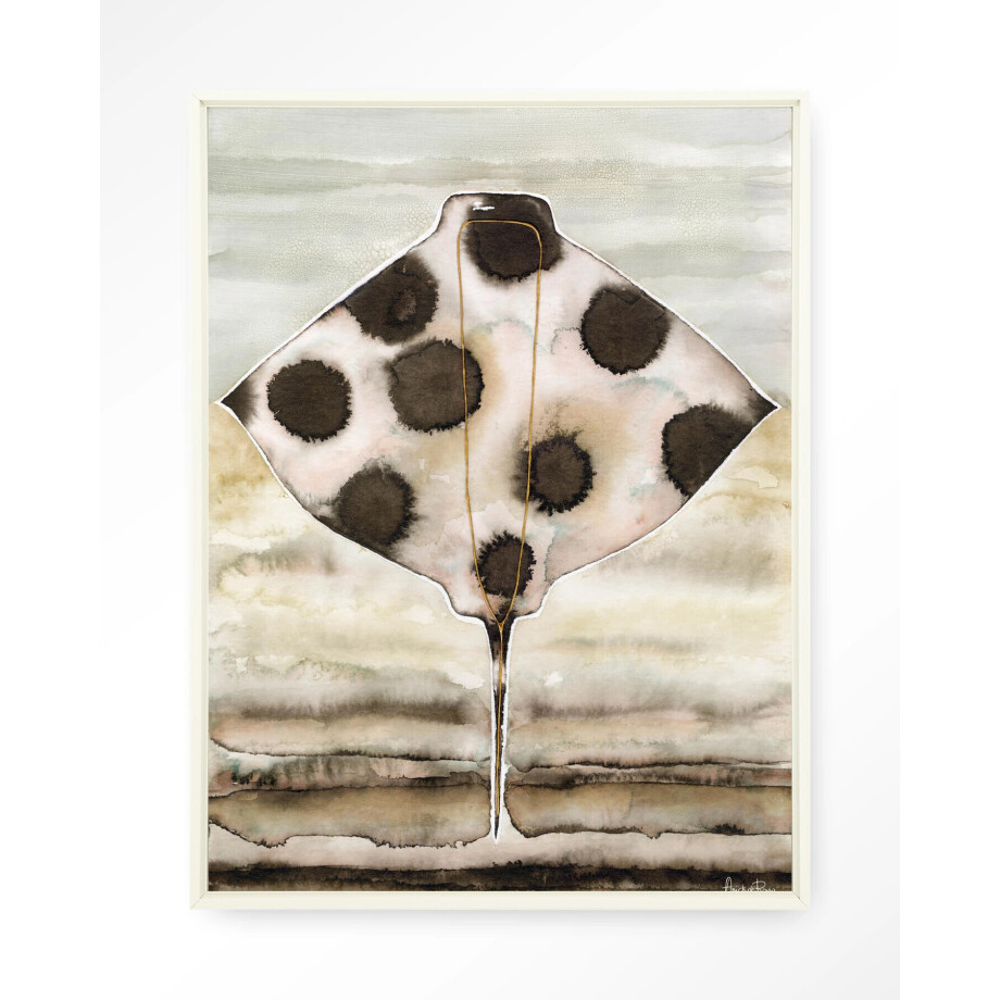 Urban Cotton Wandkleed 'Eagle Ray' 80 x 110cm in Floating Frame - off white Urban Cotton Wandkleed 'Eagle Ray' 80 x 110cm in Floating Frame - off white afbeelding