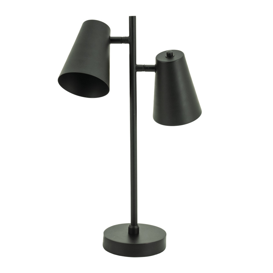 By-Boo Tafellamp 'Cole' 2-lamps, kleur Zwart afbeelding 1