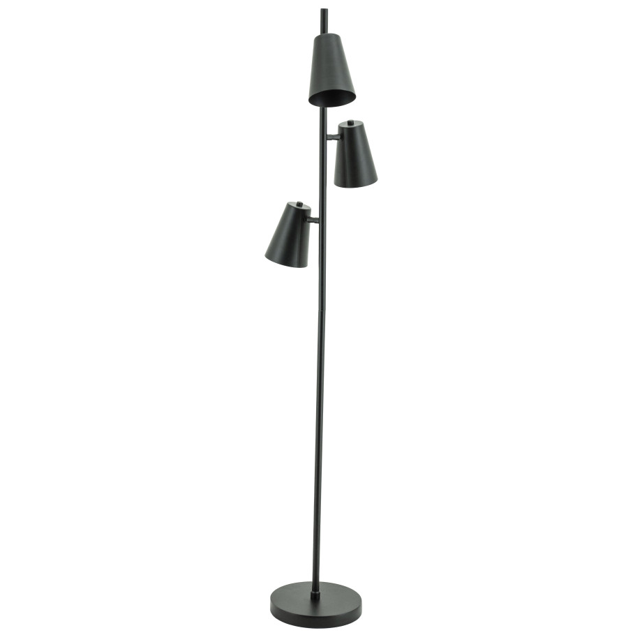 By-Boo Vloerlamp 'Cole' 3-lamps, kleur Zwart afbeelding 1