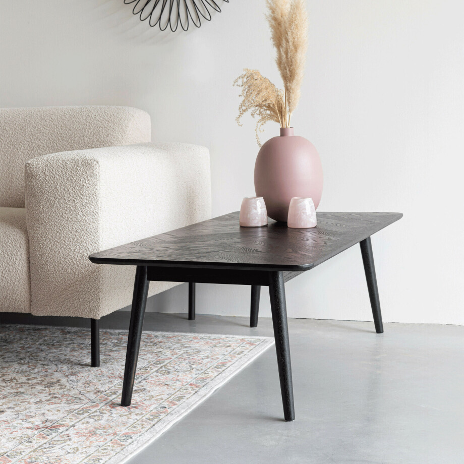 ZILT Salontafel 'Hany' Essenhout Visgraat, 120 x 60cm, kleur Zwart ZILT Salontafel 'Hany' Essenhout Visgraat, 120 x 60cm, kleur Zwart afbeelding 1