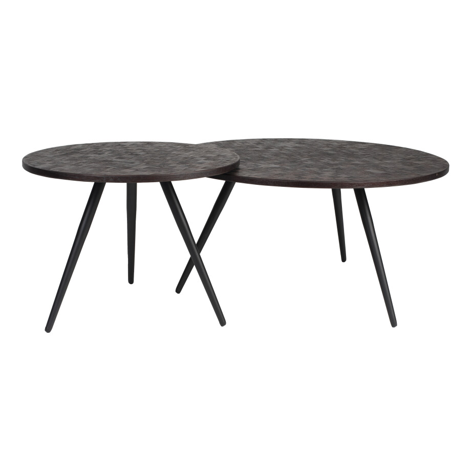 ZILT Salontafel 'Yasmijn' Teakhout, Set van 2 stuks afbeelding 