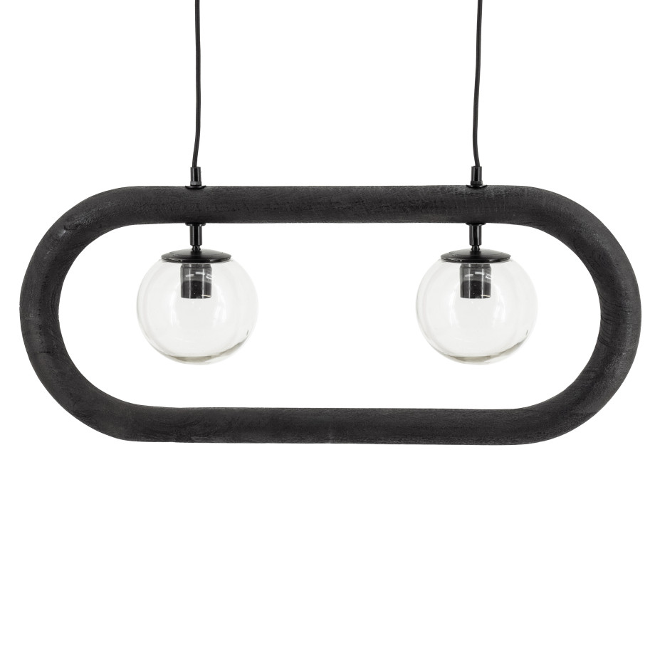 By-Boo Hanglamp 'Eris' 2-lamps, kleur Zwart afbeelding 1