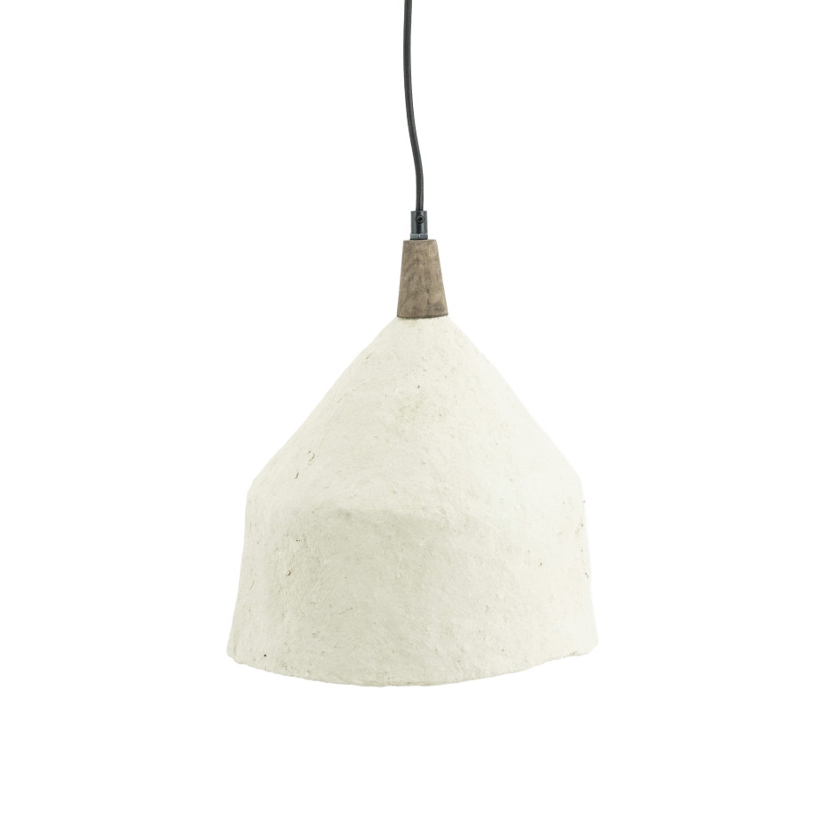 By-Boo Hanglamp 'Sana' Papier-maché, 28cm, kleur Off White afbeelding 1