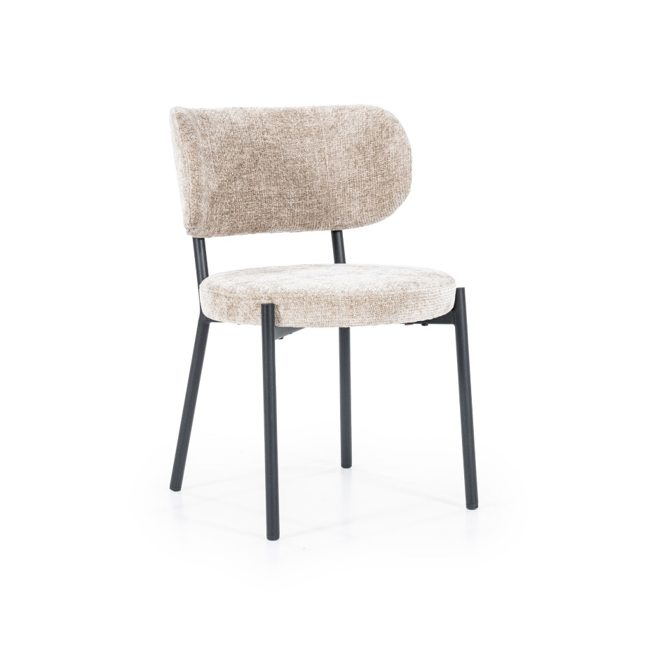 By-Boo Eetkamerstoel 'Oasis' Chenille, kleur Taupe afbeelding 1