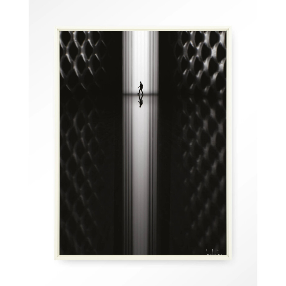Urban Cotton Wandkleed 'Passing' 80 x 110cm in Floating Frame - off white afbeelding 