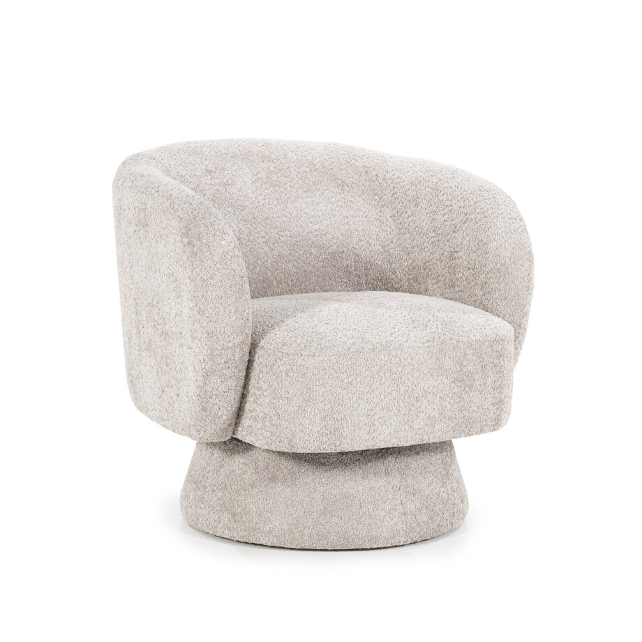 By-Boo Draaifauteuil 'Balou' Bouclé, kleur Taupe By-Boo Draaifauteuil 'Balou' Bouclé, kleur Taupe afbeelding 1