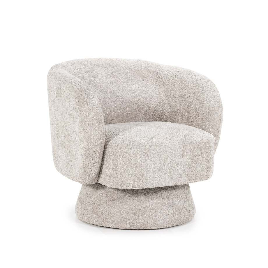 By-Boo Draaifauteuil 'Balou' Bouclé, kleur Taupe afbeelding 1