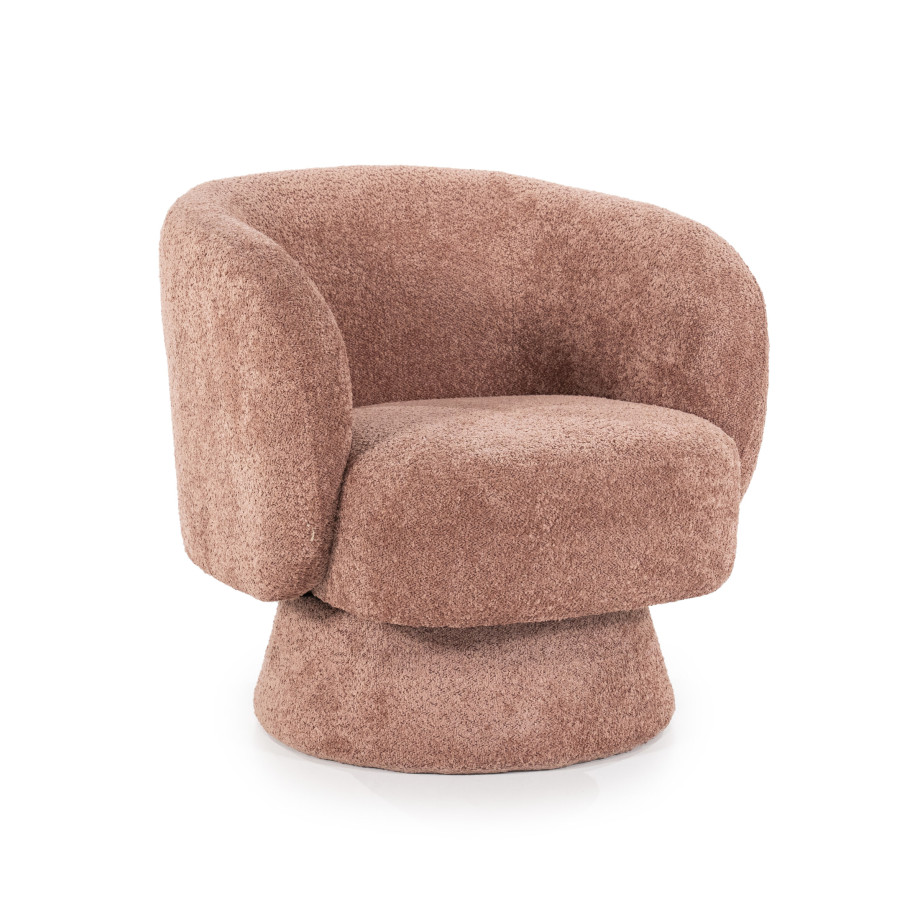 By-Boo Draaifauteuil 'Balou' Bouclé, kleur Terracotta afbeelding 1