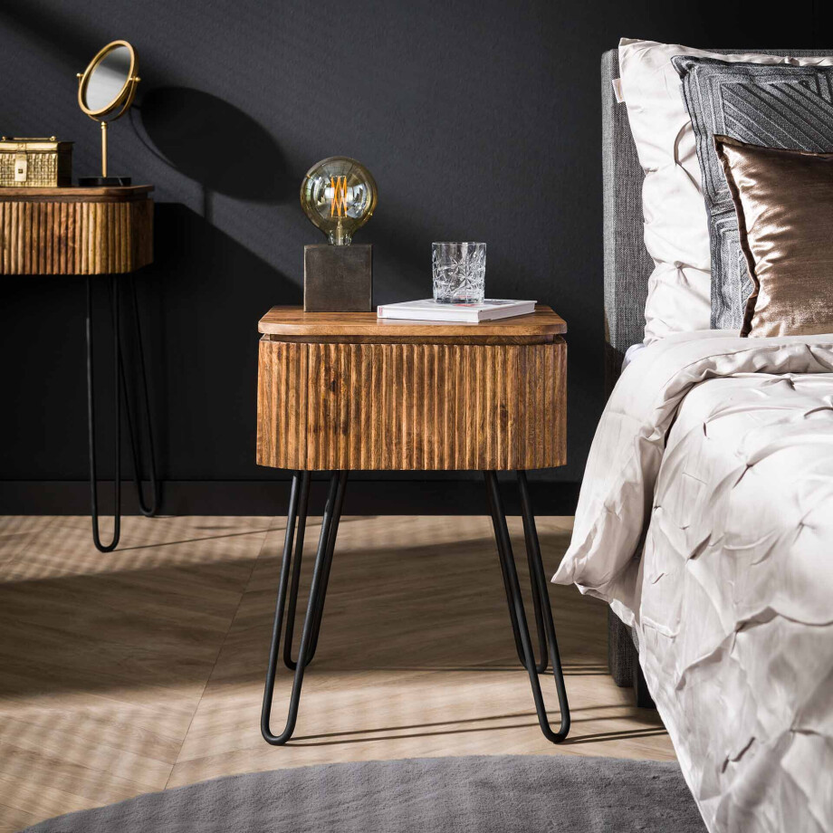 LifestyleFurn Nachtkastje 'Sharmila' Mangohout, Met 1 lade LifestyleFurn Nachtkastje 'Sharmila' Mangohout, Met 1 lade afbeelding 1