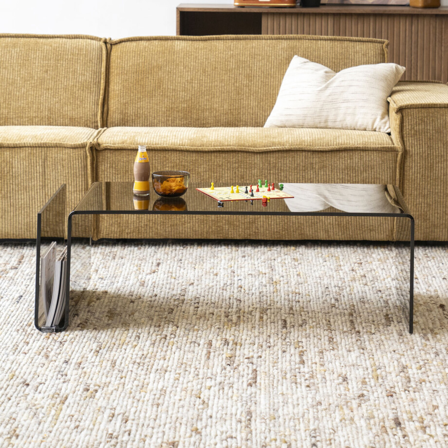 By-Boo Salontafel 'Shadow' Glas, 120 x 60cm, kleur Bruin By-Boo Salontafel 'Shadow' Glas, 120 x 60cm, kleur Bruin afbeelding 1