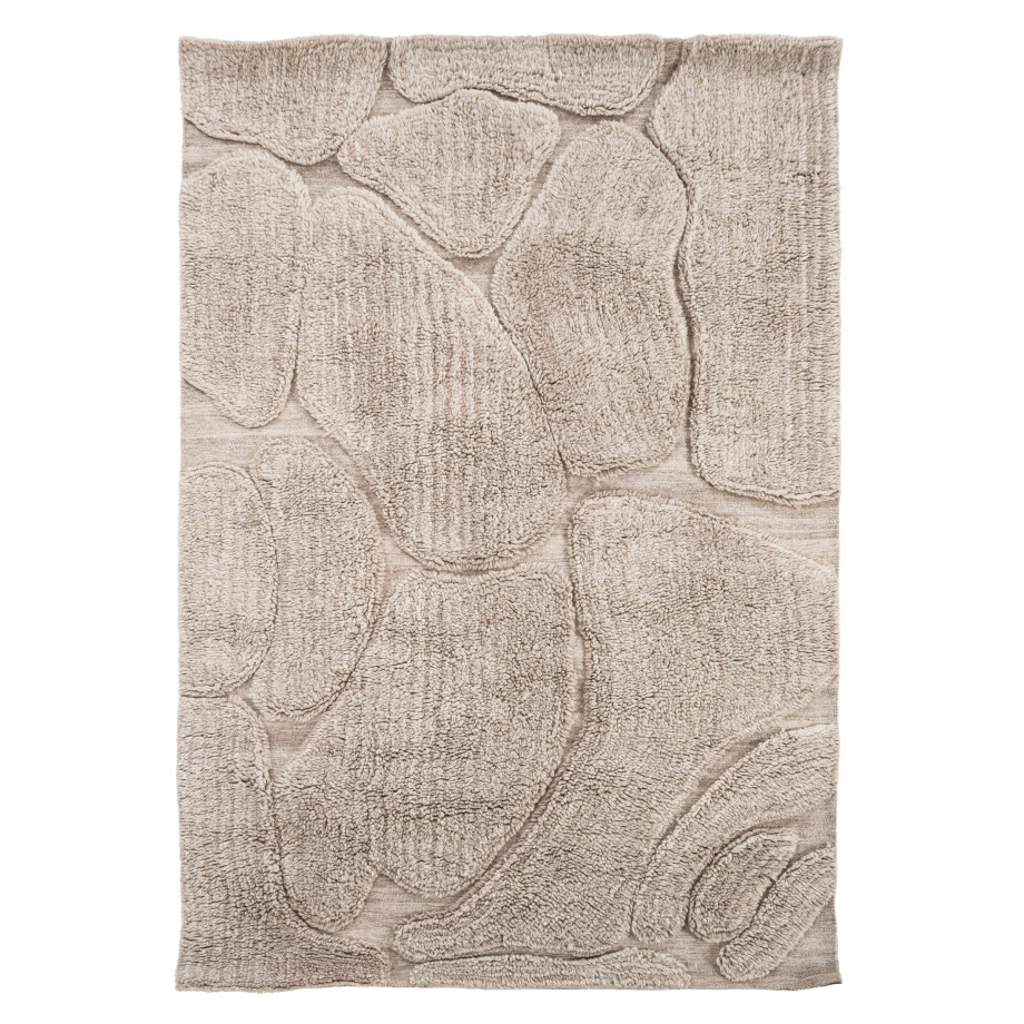 By-Boo Vloerkleed 'Kala' Wol, 160 x 230cm, kleur Taupe afbeelding 1