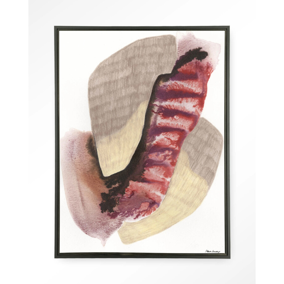 Urban Cotton Wandkleed 'Embrace' 110 x 145cm in Floating Frame - black afbeelding 