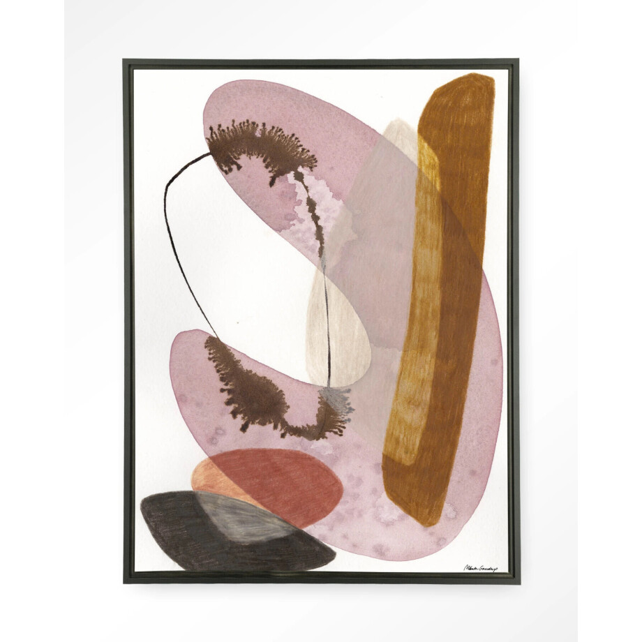 Urban Cotton Wandkleed 'Balance' 145 x 190cm in Floating Frame - black afbeelding 