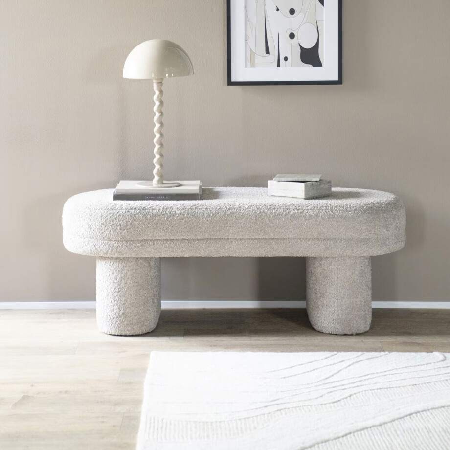 By-Boo Halbank 'Rama' Bouclé, 120cm, kleur Taupe afbeelding 1