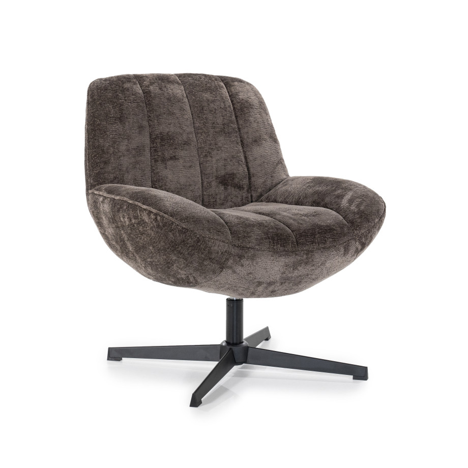 By-Boo Draaifauteuil 'Derby' Chenille, kleur Bruin afbeelding 1