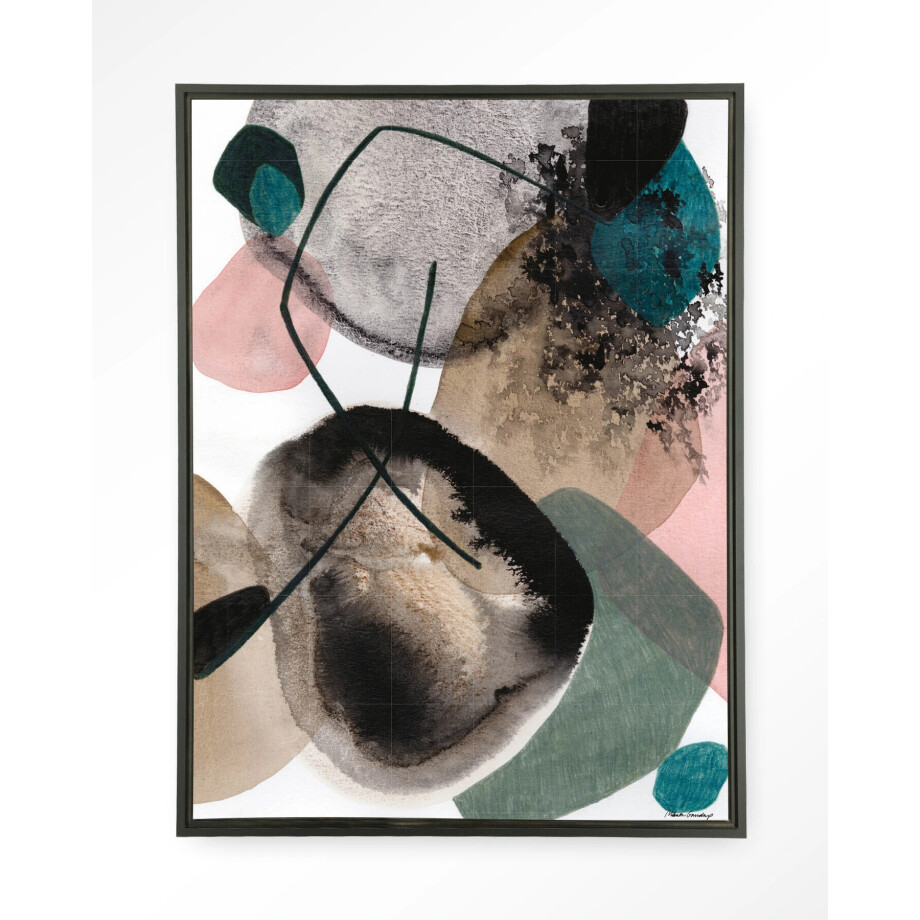 Urban Cotton Wandkleed 'Splash' 145 x 190cm in Floating Frame - black afbeelding 