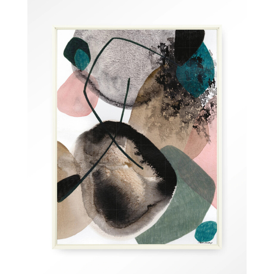 Urban Cotton Wandkleed 'Splash' 145 x 190cm in Floating Frame - off white afbeelding 