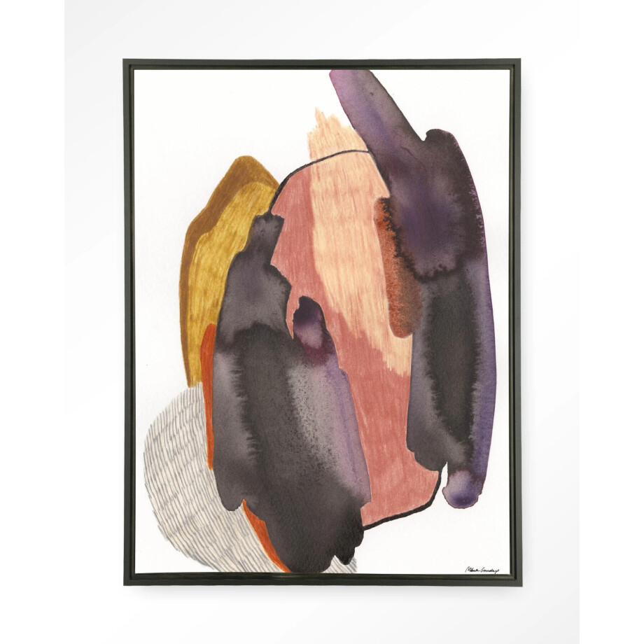 Urban Cotton Wandkleed 'Magnetism' 80 x 110cm in Floating Frame - black afbeelding 