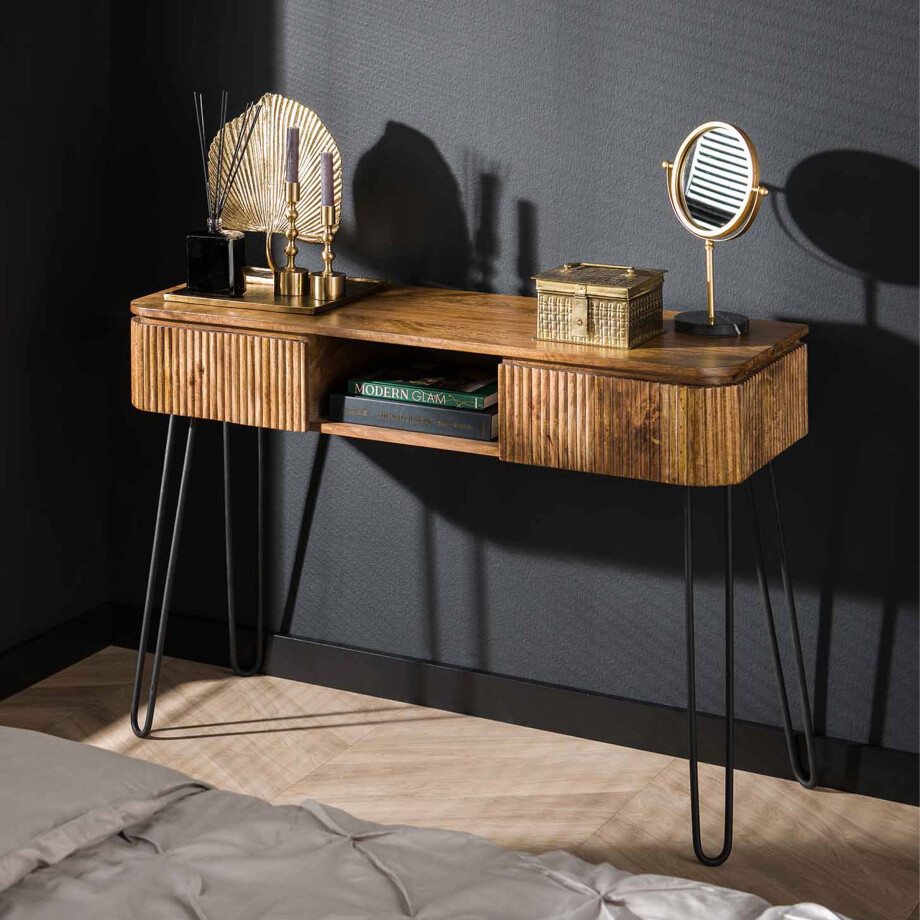 LifestyleFurn Sidetable/Kaptafel 'Sharmila' Mangohout, 110cm afbeelding 1